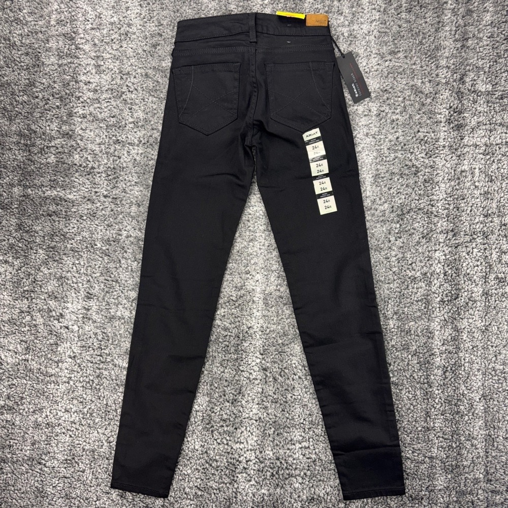 NEW Ariat Forever Black Women's 24R Skinny Perfect Rise Jeans Fadeless Denim - Picture 3 of 11